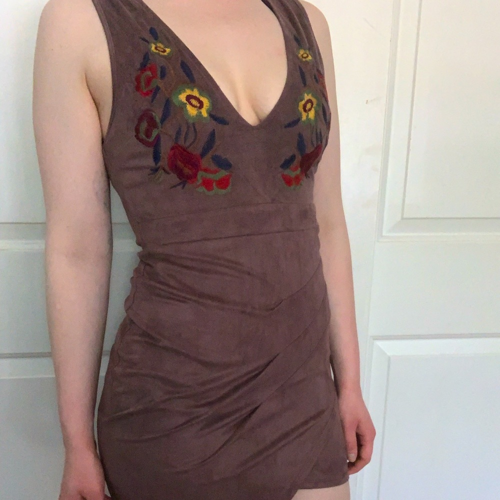 Purple embroidered dress NWT